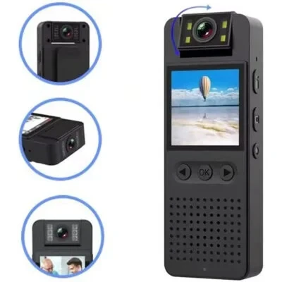 1080P HD Body Worn Night Vision with Playback Display Camera,  4 Hours Battery Backup