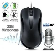 Spy GSM Bug Computer Mouse, 24x7 Live Audio Listening Audio GSM Bug, PC Mouse GSM Bug Surrounding Audio Listening Device, Crystal Clear Listening Sound GSM Bug Computer mouse