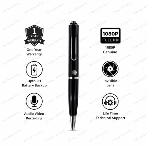 Spy Pen Camera 1080P Full HD, Invisible Lens Hidden Pen Camera, Spy Pen Audio Video Recording, Spy Pen Camera Long with Battery Backup