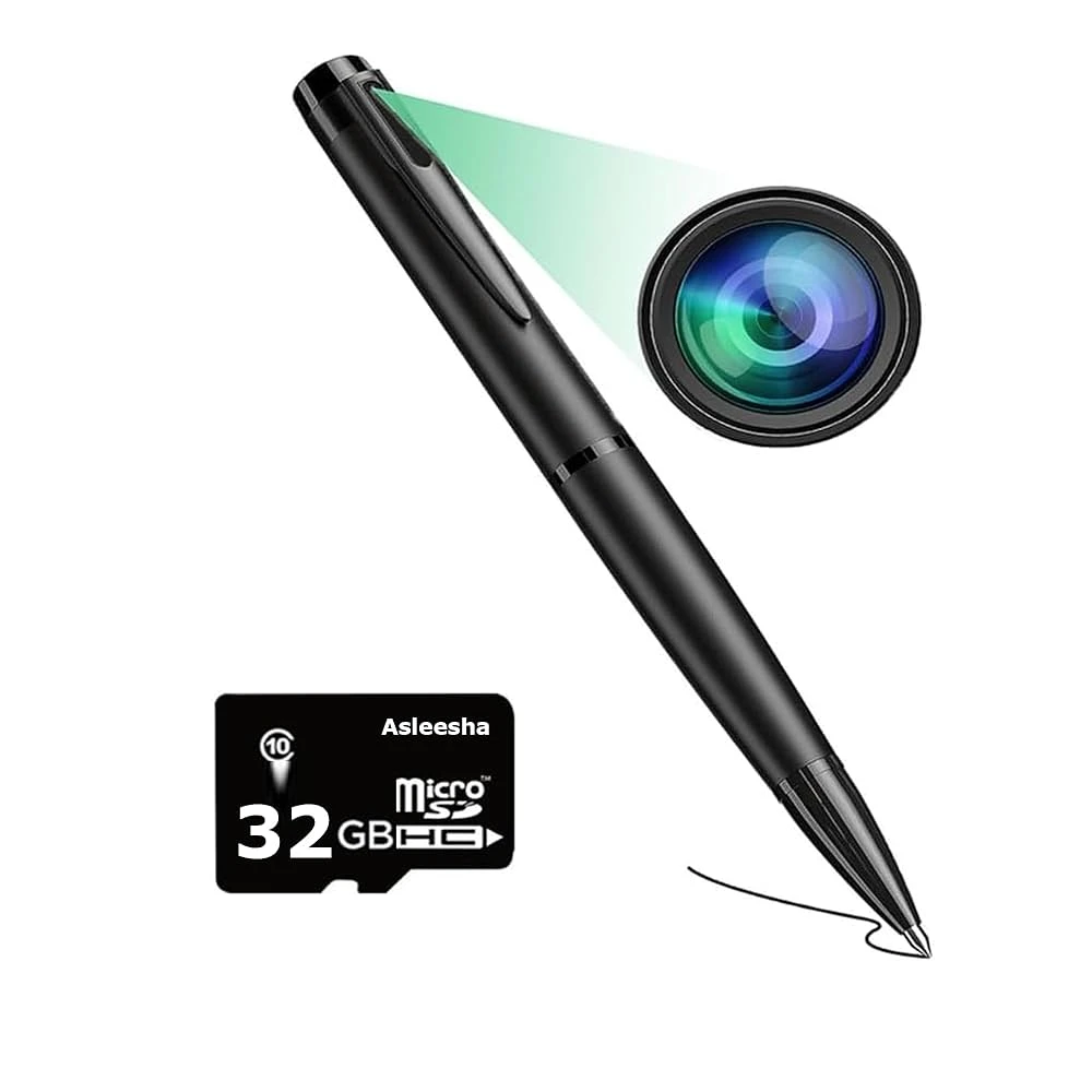 Spy Pen Camera 1080P Full HD with Invisible Lens, Hidden Audio Video Recording Pen Camera