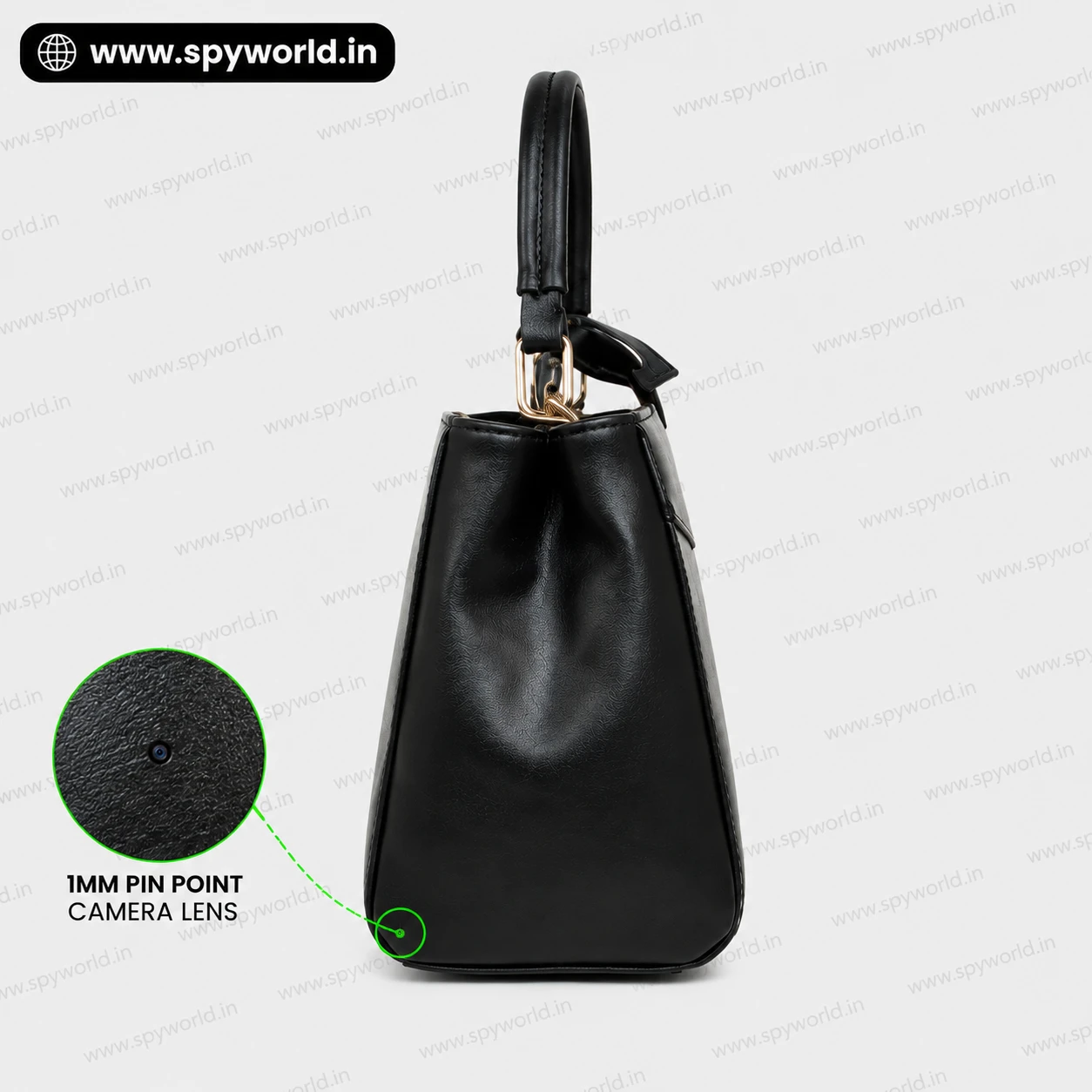 1080P WiFi Hidden Camera Ladies Purse,  WiFi Live Monitoring, Beside Spy Camera on Ladies Camera, Up to 24 Hours Battery Backup
