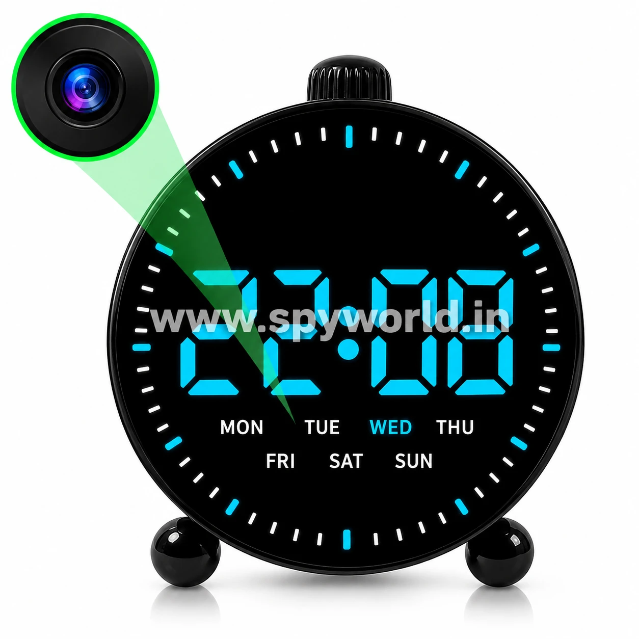 Smart Wireless Table Clock Hidden Camera 1080P with WiFi Live Monitoring, Invisble Lens Table Clock Camera 32GB Storage & 3 Hours Battery Backup