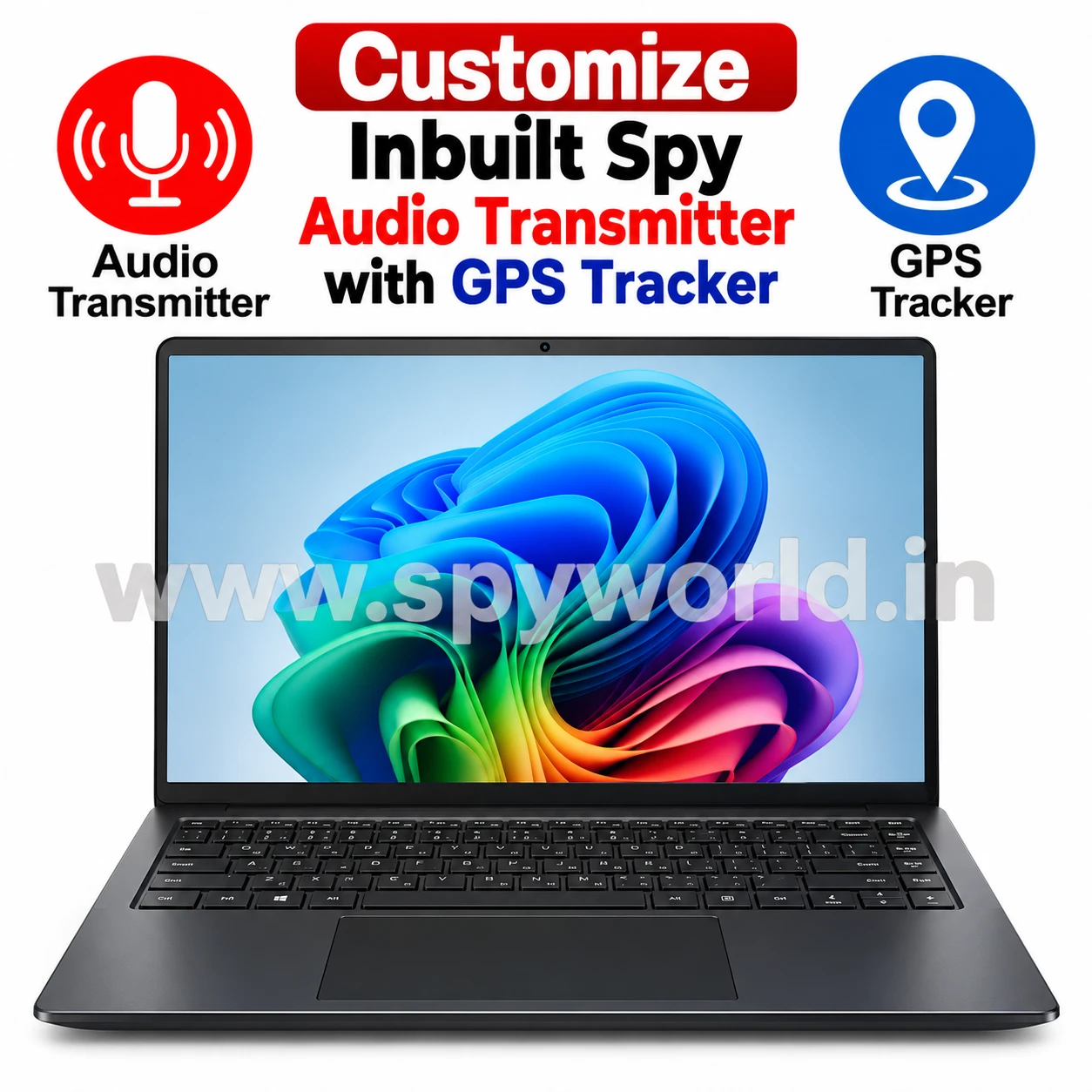 Customized Laptop GPS Tracker & GSM Live Audio Monitoring Device, Laptop with Built In Real-Time GPS Tracking, Built-In GSM Audio Transmitter