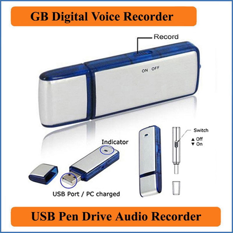 Hidden Spy Digital Voice Recorder 8GB Pen Drive